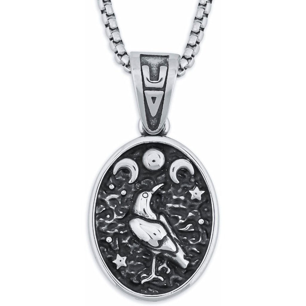 Raven Necklace Wiccan Raven Triple Moon Goddess Charm Pendant Raven Jewelry Gi